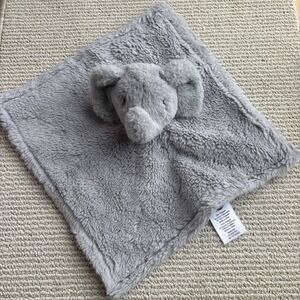 Parents Choice Elephant Lovey Gray Plush Polka Dot Satin Baby Blanket Buddy 12"